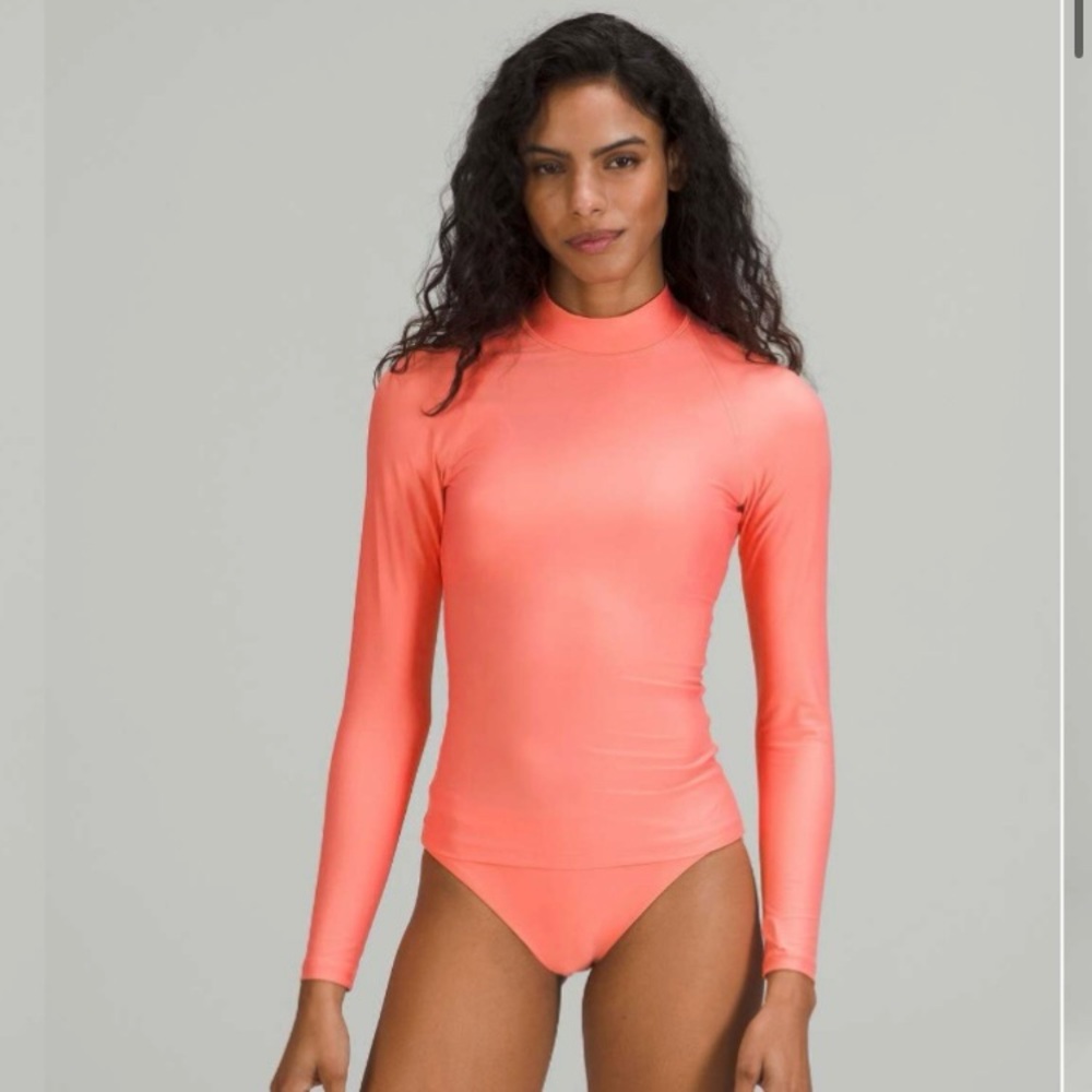 Lululemon Waterside UV Protection Long-Sleeve Rash Guard Raspberry Cream Size XS - Picture 2 of 8